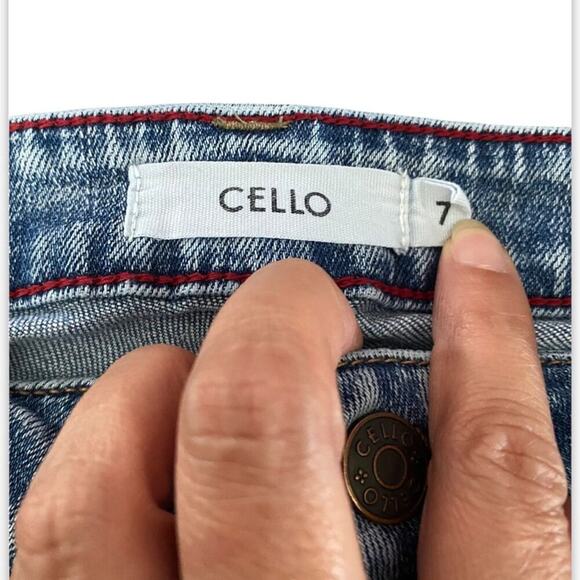 Cello Blue Side Stripe Straight Leg Crop Jeans Sz 7 - Picture 4 of 11